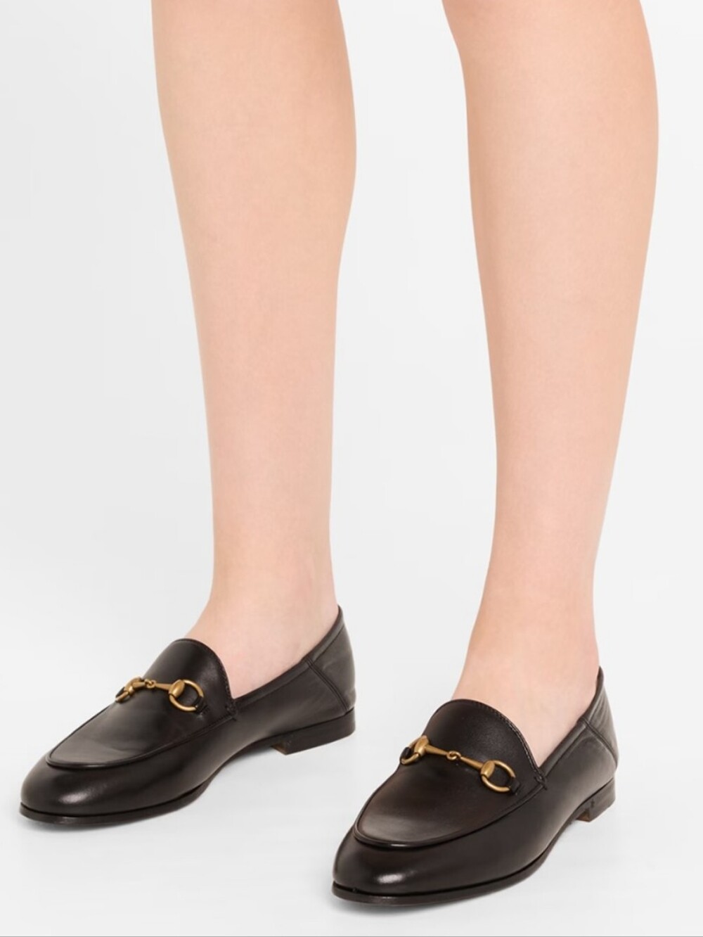 Gucci Black Leather Horsebit Slip-On Loafers